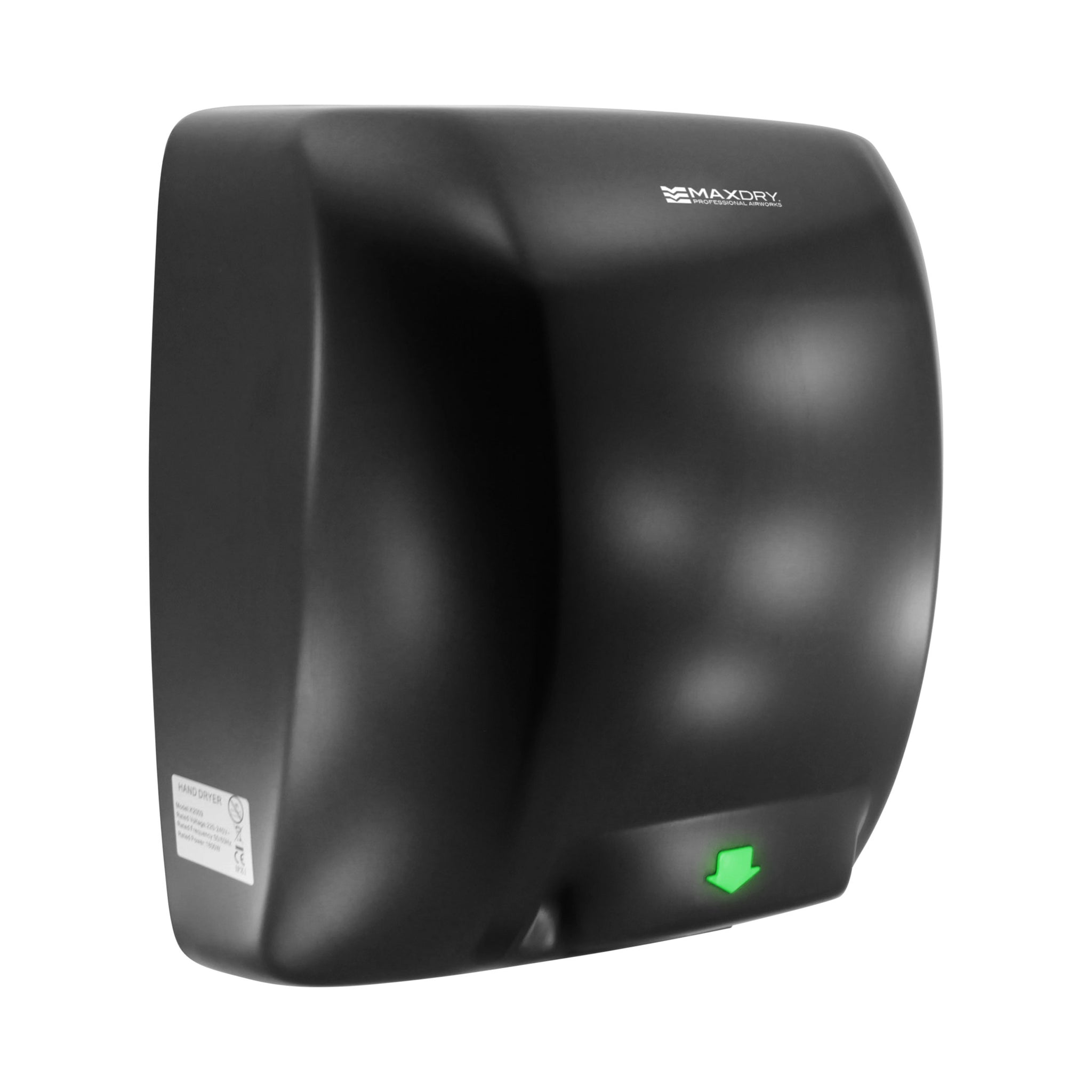 Turbo Hand Drier TurboMAX Black Stainless Steel High-Speed Hand Dryer | Maxdry