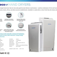 UltimaMAX High Speed Hand Dryer - White Coated ABS